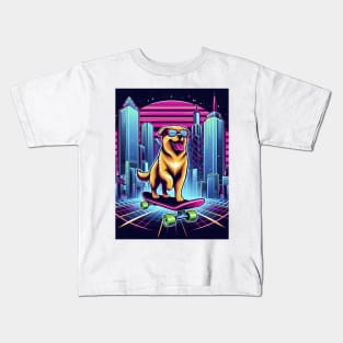 Dog Skateboarding Kids T-Shirt